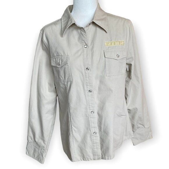 Route 66 Original Clothing Co Tan Snap Front Shirt SZ L - Picture 1 of 15